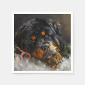 Tibetaanse Mastiff Hond Kerstfeest Servet (Voorkant)