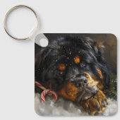 Tibetaanse Mastiff Hond Kerstfeest Sleutelhanger (Voorkant)