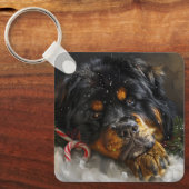 Tibetaanse Mastiff Hond Kerstfeest Sleutelhanger (Voorkant)