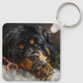 Tibetaanse Mastiff Hond Kerstfeest Sleutelhanger (Achterkant)
