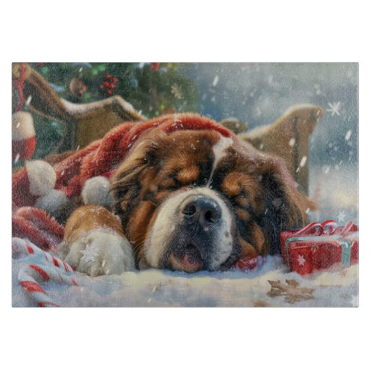 Tibetaanse Mastiff Hond Kerstfeest Snijplank (Voorkant)