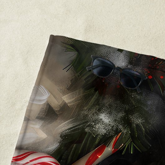 Tibetaanse Mastiff Hond Kerstfeest Strandlaken (In situ)