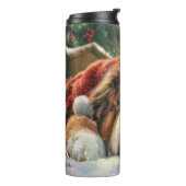 Tibetaanse Mastiff Hond Kerstfeest Thermosbeker (Gedraaid links)