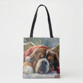 Tibetaanse Mastiff Hond Kerstfeest Tote Bag (Voorkant)