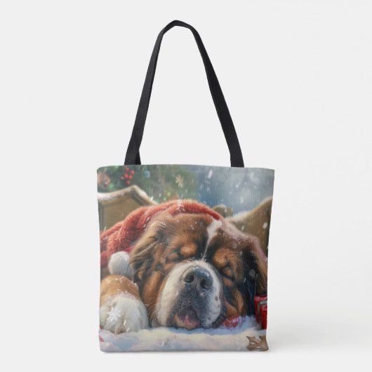 Tibetaanse Mastiff Hond Kerstfeest Tote Bag (Achterkant)