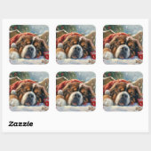 Tibetaanse Mastiff Hond Kerstfeest Vierkante Sticker (Vel)