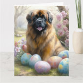 Tibetaanse Mastiff Hond met Paaseieren Vakantie Kaart (Voorkant)