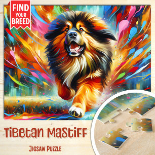 Tibetaanse Mastiff Hond Portret Acryl Kunstprint H Legpuzzel