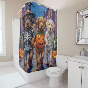 Tibetaanse Mastiff Honden in Halloween Kostuums Douchegordijn