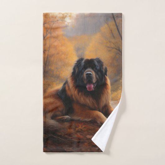 Tibetaanse mastiff in herfst laat Herfst inspirere Bad Handdoek (Handdoek)
