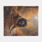 Tibetaanse mastiff in herfst laat Herfst inspirere Fleece Deken (Voorkant (Horizontaal))