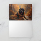 Tibetaanse mastiff in herfst laat Herfst inspirere Kaart (Binnen)