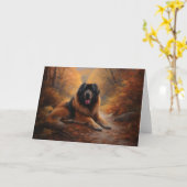 Tibetaanse mastiff in herfst laat Herfst inspirere Kaart (Gele Bloem)