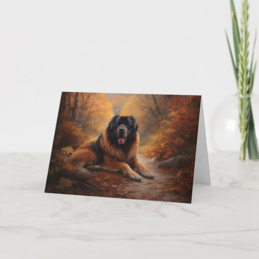 Tibetaanse mastiff in herfst laat Herfst inspirere Kaart (Voorkant)