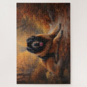 Tibetaanse mastiff in herfst laat Herfst inspirere Legpuzzel (Verticaal)