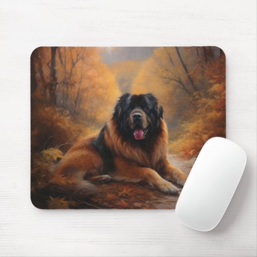 Tibetaanse mastiff in herfst laat Herfst inspirere Muismat (Met muis)
