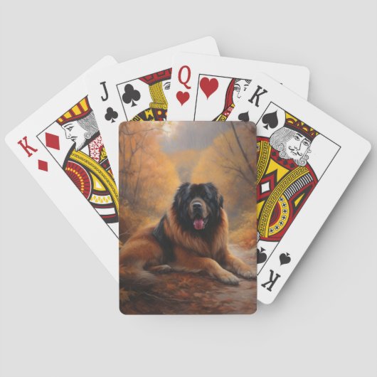 Tibetaanse mastiff in herfst laat Herfst inspirere Pokerkaarten (Achterkant)