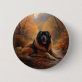 Tibetaanse mastiff in herfst laat Herfst inspirere Ronde Button 5,7 Cm (Voorkant)