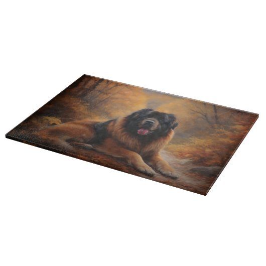 Tibetaanse mastiff in herfst laat Herfst inspirere Snijplank (Hoek)