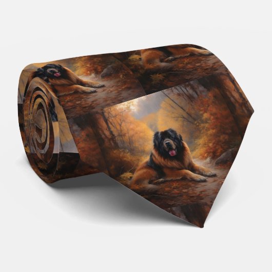 Tibetaanse mastiff in herfst laat Herfst inspirere Stropdas (Opgerold)