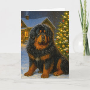 Tibetaanse Mastiff Kerstkaart Feestdagen Kaart