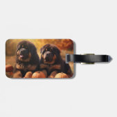 Tibetaanse Mastiff Puppy Herfst Delight Pompoen Bagagelabel (Achterkant horizontaal)