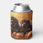 Tibetaanse Mastiff Puppy Herfst Delight Pompoen Blikjeskoeler (Blikje Voorkant)