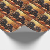 Tibetaanse Mastiff Puppy Herfst Delight Pompoen Cadeaupapier (Hoek)