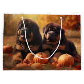 Tibetaanse Mastiff Puppy Herfst Delight Pompoen Groot Cadeauzakje (Achterkant)