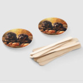 Tibetaanse Mastiff Puppy Herfst Delight Pompoen Handwaaier (Niet-gemonteerd)