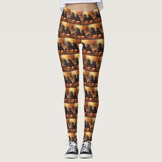 Tibetaanse Mastiff Puppy Herfst Delight Pompoen Leggings (Voorkant)
