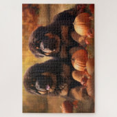 Tibetaanse Mastiff Puppy Herfst Delight Pompoen Legpuzzel (Verticaal)