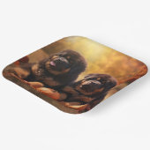 Tibetaanse Mastiff Puppy Herfst Delight Pompoen Papieren Bordje (Gebogen)