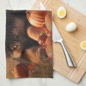 Tibetaanse Mastiff Puppy Herfst Delight Pompoen Theedoek (Quarter Fold)