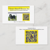Tibetaanse Mastiff Reddingsinformatie Visitekaartje (Voorkant / Achterkant)