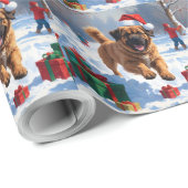 Tibetaanse Mastiff rent in de sneeuw met kerst Pet Cadeaupapier (Rol Hoek)