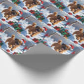 Tibetaanse Mastiff rent in de sneeuw met kerst Pet Cadeaupapier (Hoek)