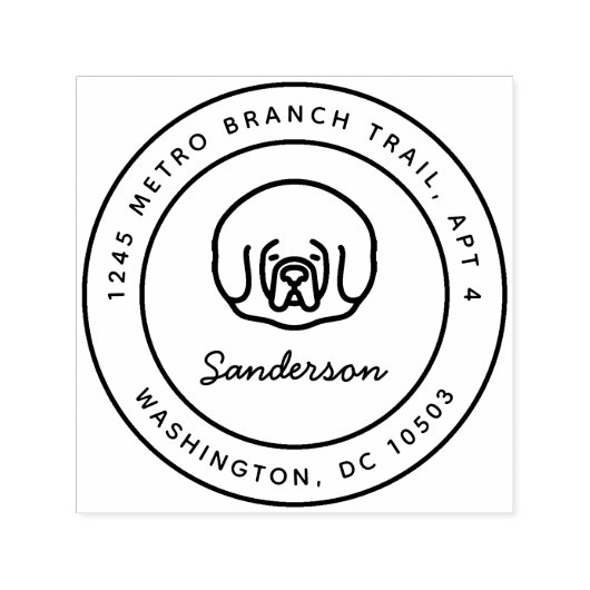 Tibetaanse Mastiff retour adresstempel Zelfinkt Zelfinktende Stempel (Design)