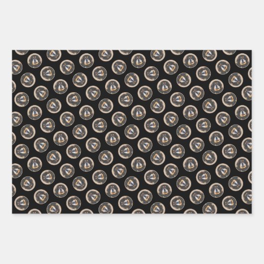 Tibetaanse Mastiff Schilderen Zwart en Tan Pet Dog Inpakpapier Vel (Voorkant 3)