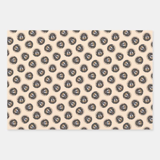 Tibetaanse Mastiff Schilderen Zwart en Tan Pet Dog Inpakpapier Vel (Voorkant)