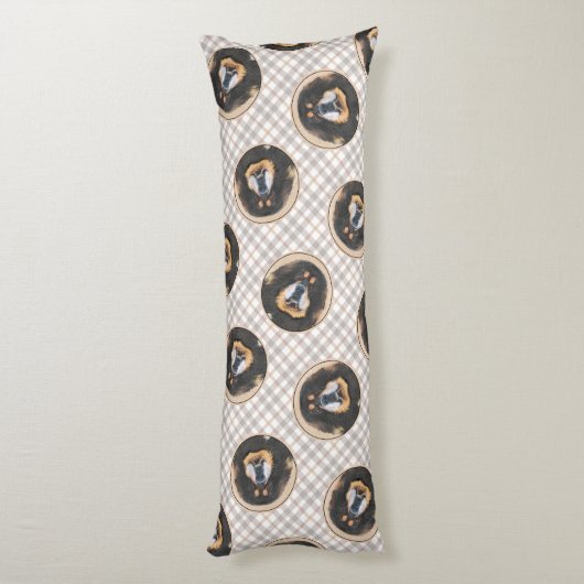 Tibetaanse Mastiff Schilderen Zwart en Tan Pet Dog Lichaamskussen (Achterkant (Verticaal))