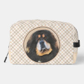 Tibetaanse Mastiff Schilderen Zwart en Tan Pet Dog Toilettasje (Achterkant)