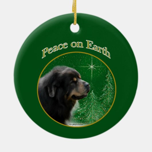 Tibetaanse mastiff vrede keramisch ornament (Achterkant)