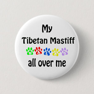 Tibetaanse Mastiff Wandelingen Ontwerp Ronde Button 5,7 Cm