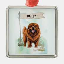 Tibetaanse Mastiff Waterverf Gepersonaliseerde Hon