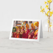 Tibetaanse monk volmaakt blanco Wenskaart Kaart (Gele Bloem)