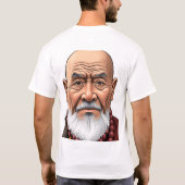 Tibetaanse ouderling gezicht illustratie t-shirt (Achterkant)