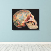 Tibetaanse schedel canvas afdruk (Insitu (Houten vloer))