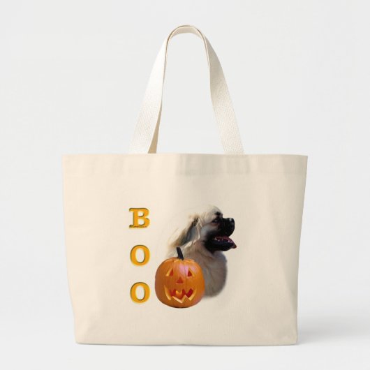 Tibetaanse spaniël Boo Grote Tote Bag (Voorkant)