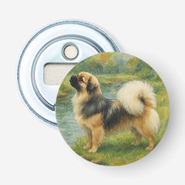 Tibetaanse Spaniel Button Flesopener
